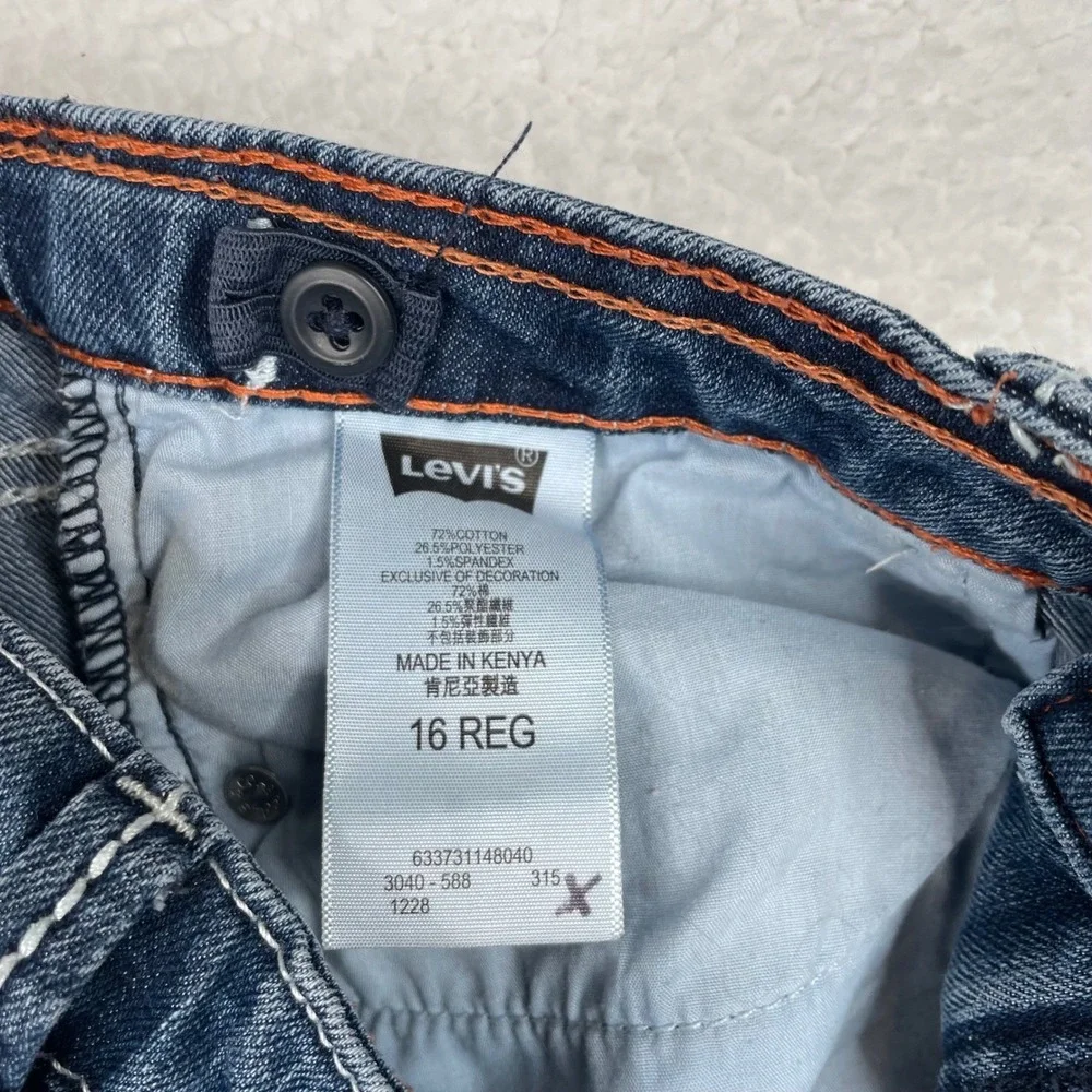 Levis Girls Boot Cut Jean Blue Medium Wash Adjustable Waist Size 16 REG 3040-588 - Picture 12 of 13